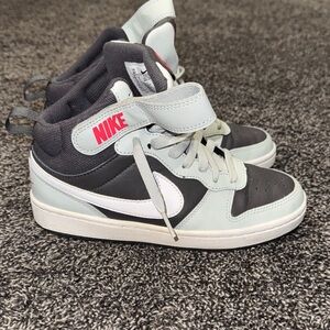 Nike Kids High-Top Sneakers - Black, Gray, and White